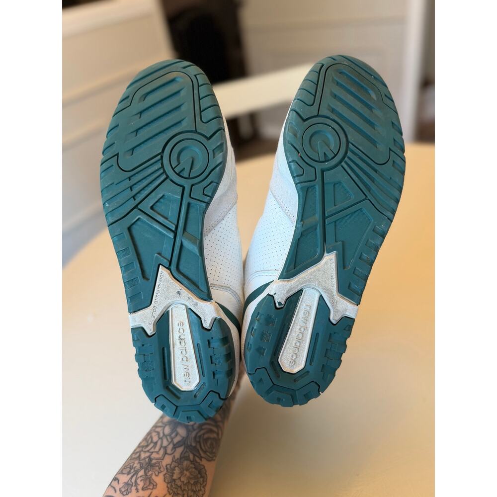 New Balance 550 White Vintage Teal Green Men's Size 12 BB550STA Retro Sneakers - Picture 8 of 8